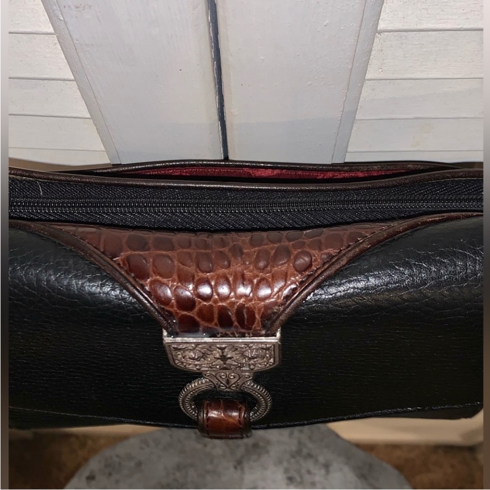 Brighton Nepal Organizer Pebble Italian Crocodile Embossed Leather Crossbody Bag - Picture 16 of 16
